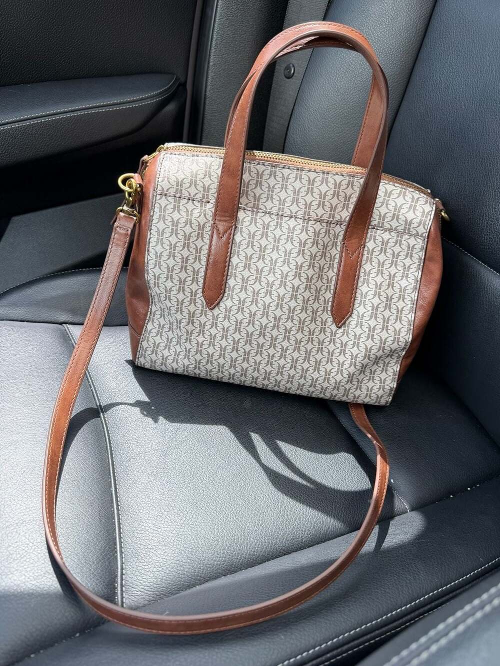 Fossil Rachel Satchel Signature Logo Crossbody Bag